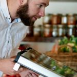 man using parmco oven