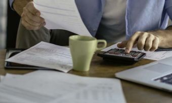 Calculator and pencil