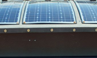 Solar panels on a narrowboat