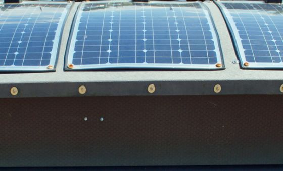 Solar panels on a narrowboat