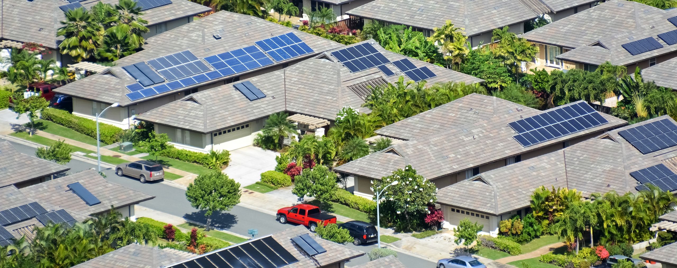 solar panels on house roofs