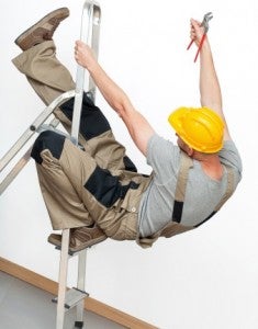 Man falling from ladder