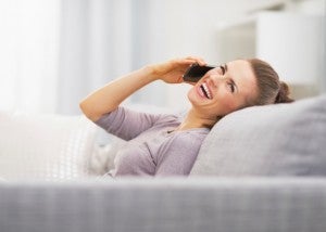 Woman talking on mobile phone